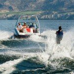 water skiier seen from behind